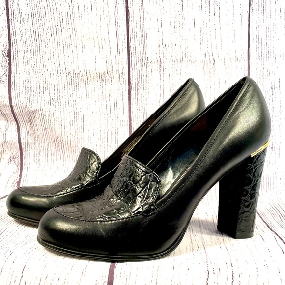 Franco Sarto Shoes - BLACK LEATHER FRANCO SARTO 4” HEEL ROSANA SIZE 7.5